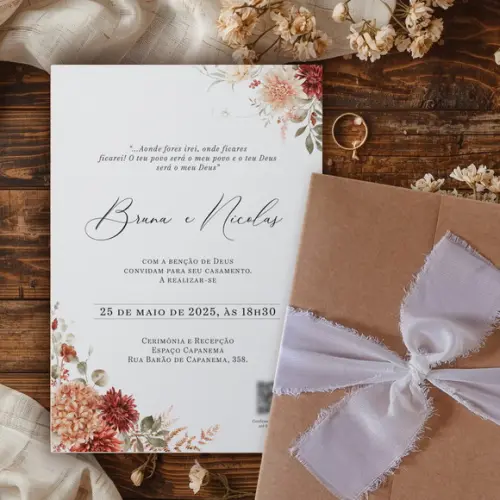 Convite de Casamento Terracota | Coleção Âmbar