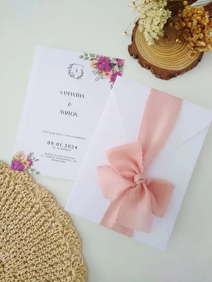 Convite de Casamento Fúcsia