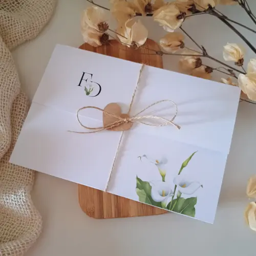 Convite de Casamento Lírio Branco Copo de Leite