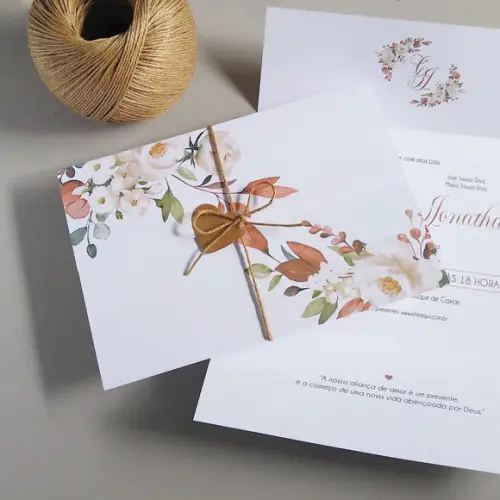 Convite de Casamento Terracota Rústico