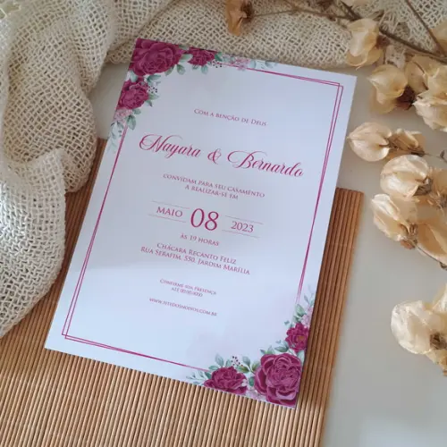 Convite de Casamento sem Envelope Very Pery
