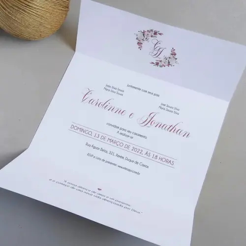 Convite de Casamento Terracota Rústico