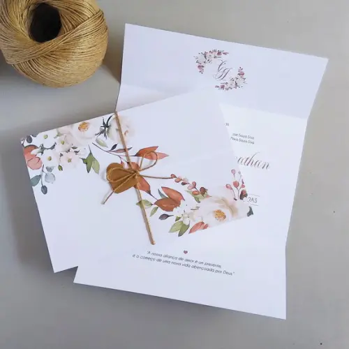 Convite de Casamento Terracota Rústico
