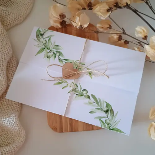 Convite de Casamento Verde Oliva