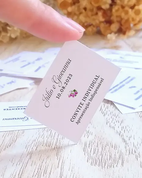 Convite Individual Casamento | Fúcsia | Coleção Rubi