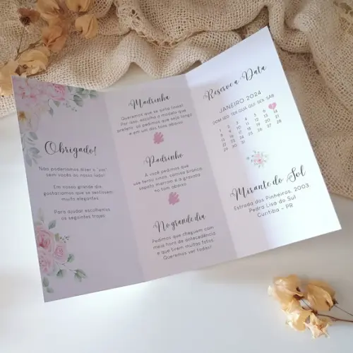 Manual de Padrinhos Casamento Floral Rosa | Coleção Pétala