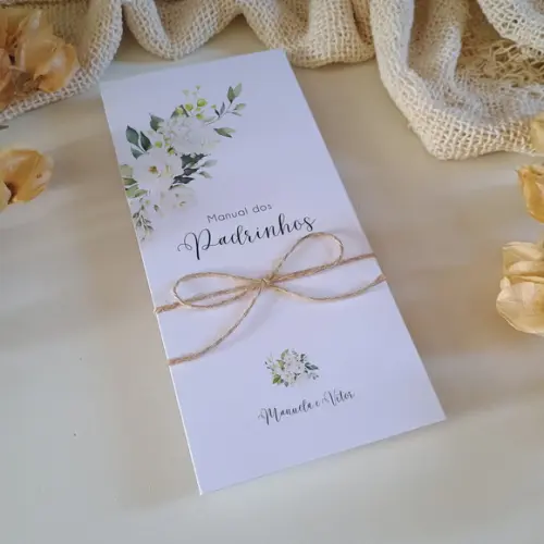 Manual de Padrinhos Floral Branco | Coleção Algodão