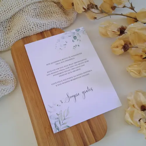 Mensagem Agradecimento Casamento Folhagem | Coleção Bruma