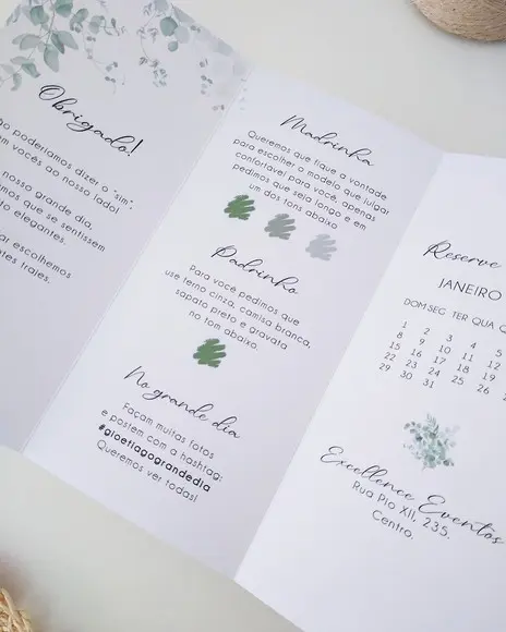 Manual Padrinhos Casamento Folhas Eucalipto | Coleção Bruma