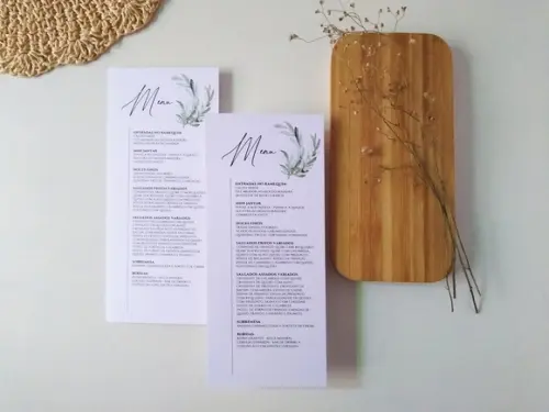 Menu para Casamento Folhas Verdes | Coleção Oliva