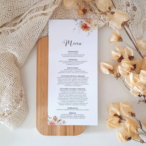 Menu para Casamento Terracota | Coleção Âmbar