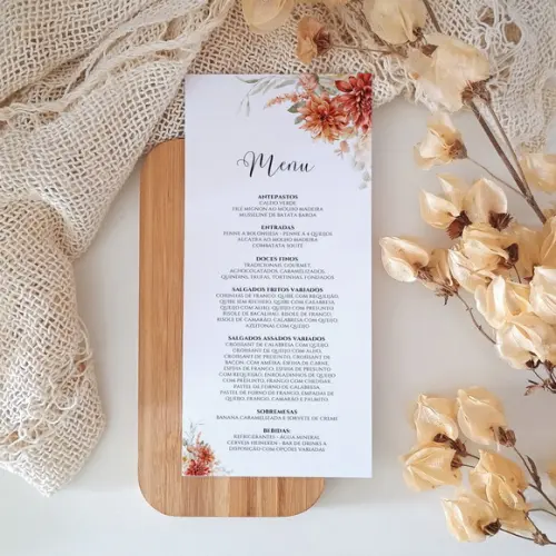 Menu para Casamento Terracota | Coleção Âmbar