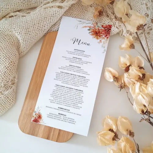 Menu para Casamento Terracota | Coleção Âmbar