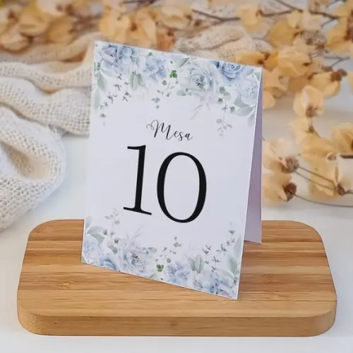 Número de Mesa Casamento Azul Serenity | Coleção Brisa