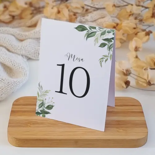 Número de Mesa Casamento Folhagens Greenery | Coleção Verano