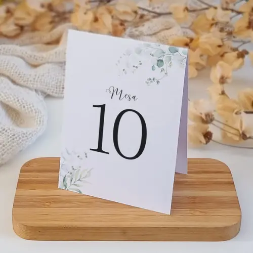 Número de Mesa Casamento Folhas | Coleção Bruma