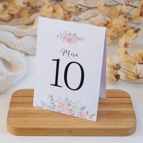 Número de Mesa Casamento Floral Rosa | Coleção Pétala