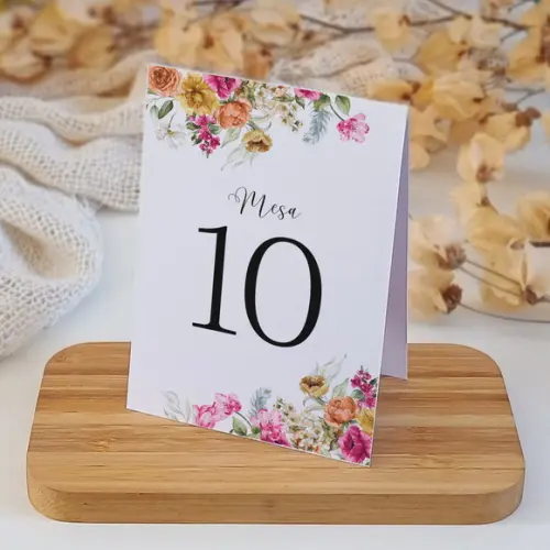 Número de Mesa Casamento Pink Floral Vibrante | Coleção Joy!
