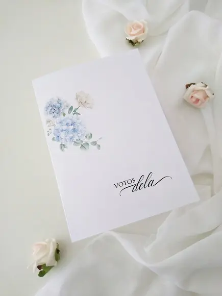 Par de Cadernos de Votos para Casamento Floral Aquarela