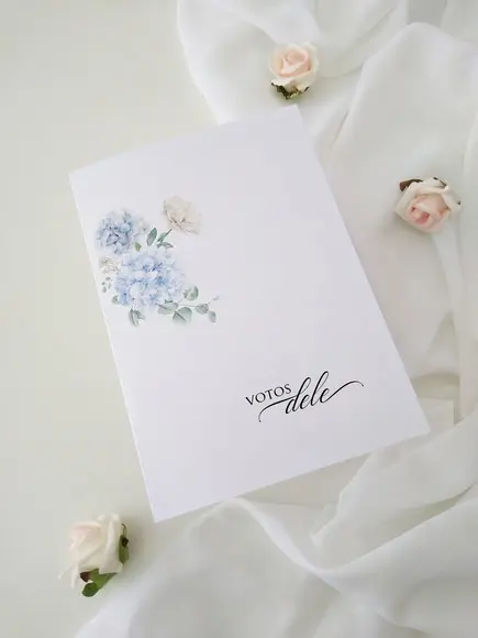 Par de Cadernos de Votos para Casamento Floral Aquarela