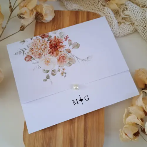 Promoção - Convite de Casamento Barato Terracota