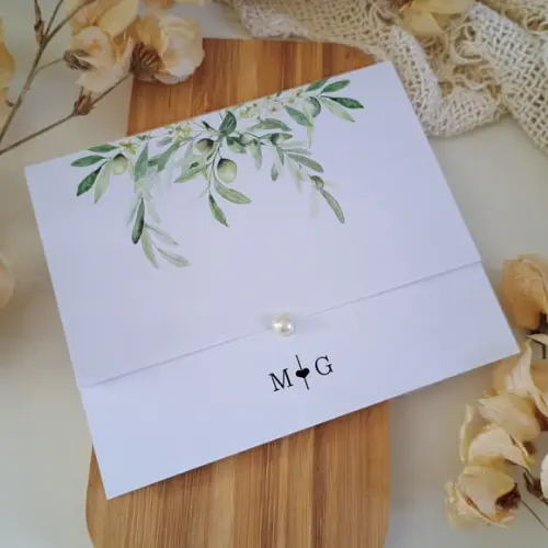 Promoção - Convite de Casamento Barato Verde Oliva