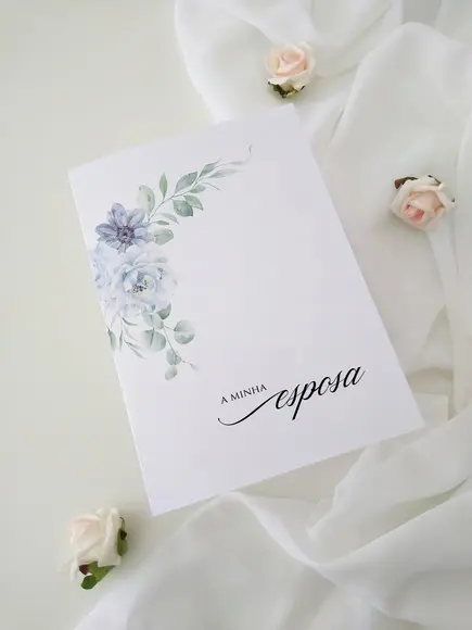 Votos de Casamento Noivos | Azul Serenity | Coleção Brisa
