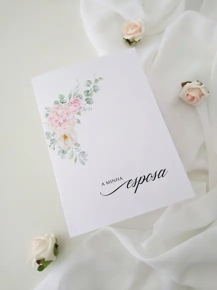 Votos de Casamento Noivos Floral Rosa | Coleção Pétala