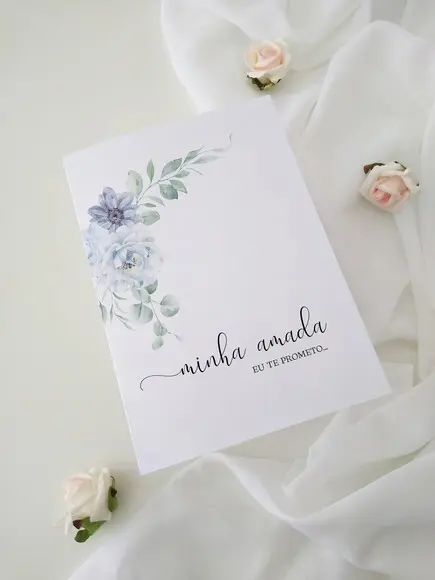 Votos de Casamento Noivos | Azul Serenity | Coleção Brisa