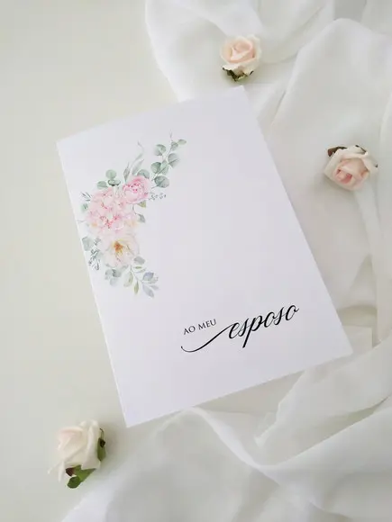 Votos de Casamento Noivos Floral Rosa | Coleção Pétala