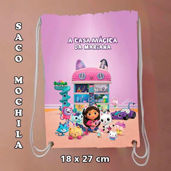 Mochila mochilinha sacolinha sacochila a Casa Mágica da Gabby