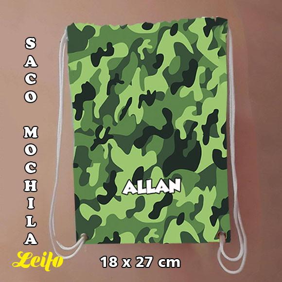 Mochila mochilinha sacochila sacolinha Camuflada (tecido Tactel) 