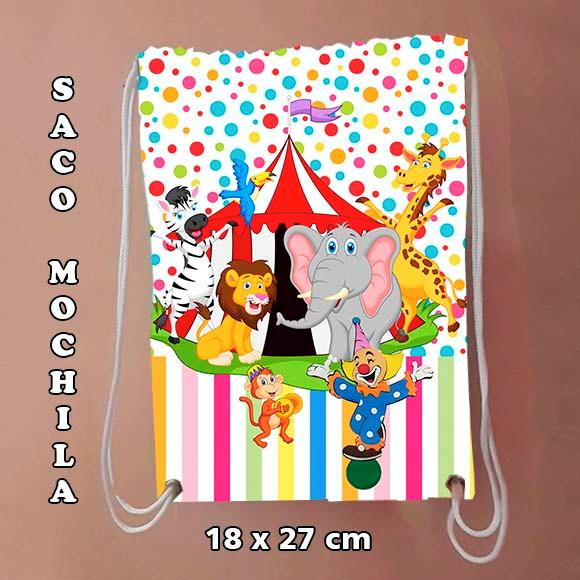 Mochila mochilinha sacochila sacolinha Circo 18x27cm