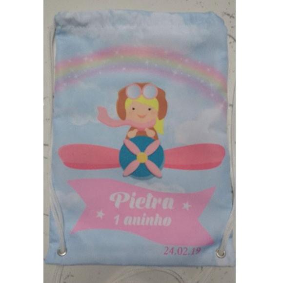 Mochilinha mochila sacolinha sacochila Aviadora 18x27cm