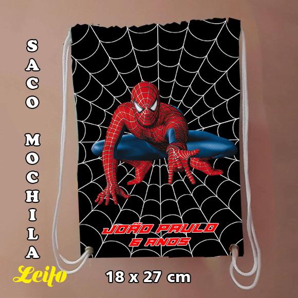 Mochila mochilinha sacochila sacolinha Homem Aranha 18x27cm