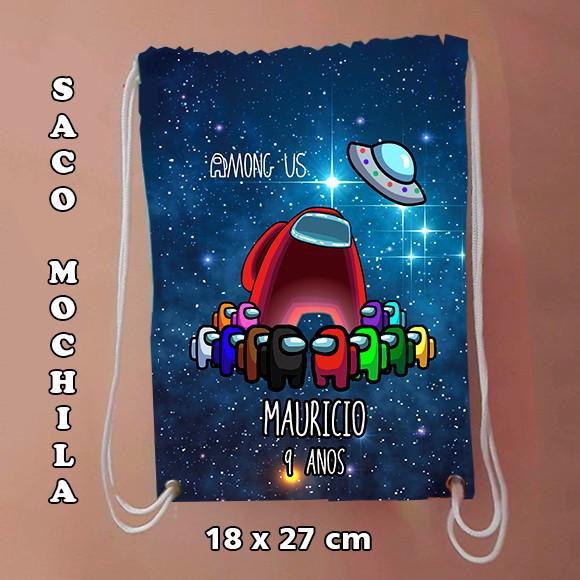 Mochilinha sacochila mochila sacolinha Among Us 18x27cm