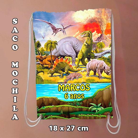 Mochilinha mochila sacochila sacolinha Dinossauro 18x27cm