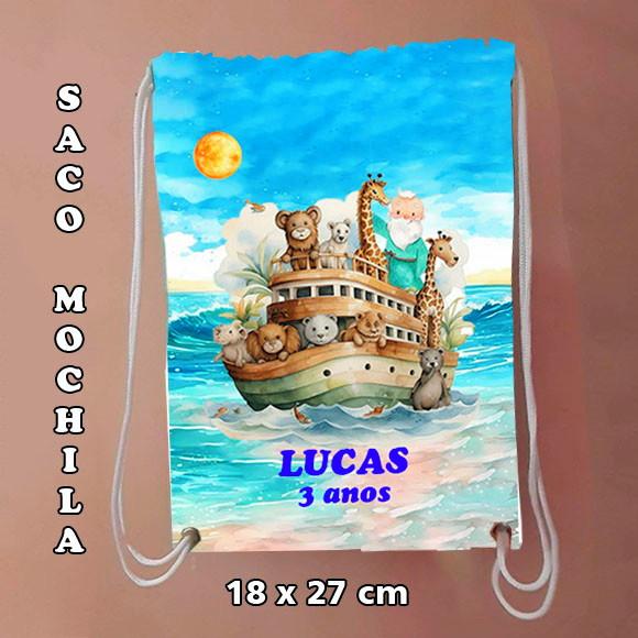 Mochilinha Mochila sacochila sacolinha Arca de Noé 18x27cm