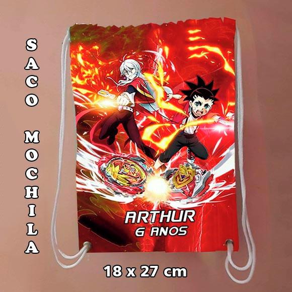 Mochilinha mochila sacolinha sacochila Beyblade 18x27cm