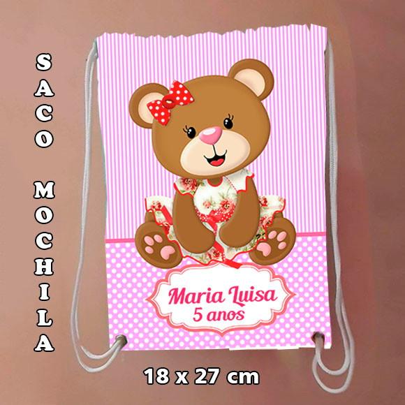 Mochilinha mochila sacochila sacolinha  Urso 18x27cm
