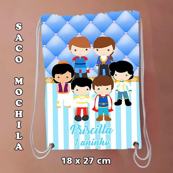 Mochilinha mochila sacochila sacolinha  Príncipes 18x27cm