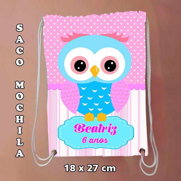Mochilinha mochila sacochila sacolinha Corujinha 18x27cm