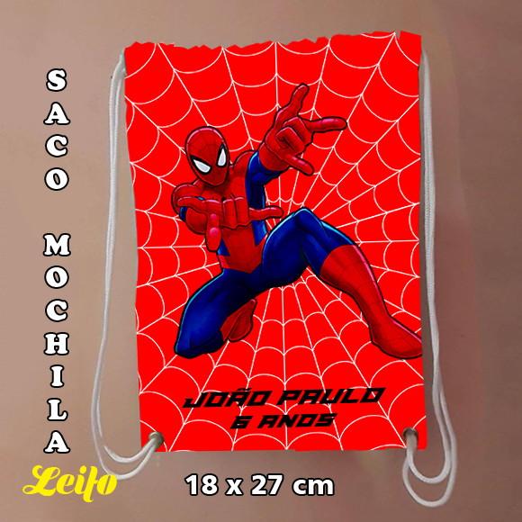 Mochilinha mochila sacochila sacolinha Homem Aranha 18x27cm