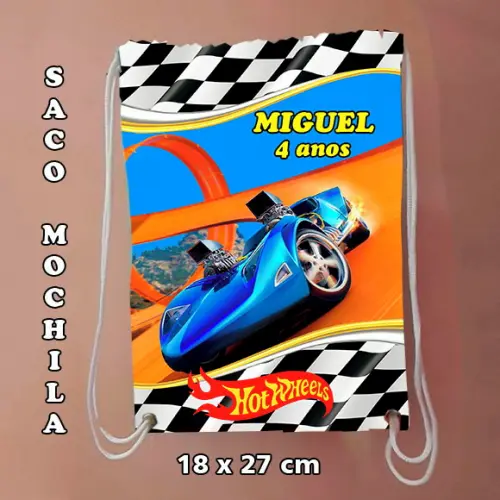 Mochila Mochilinha Sacolinha Sacochila Hot Wheels