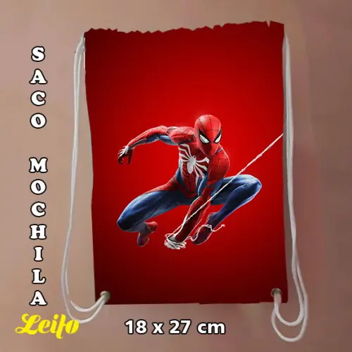Mochilinha mochila sacochila sacolinha Homem Aranha 18x27cm