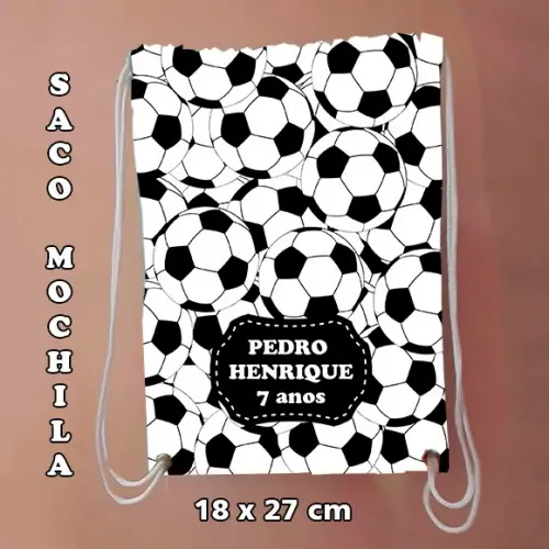 Mochila mochilinha sacochila sacolinha Futebol Bolas 18x27cm