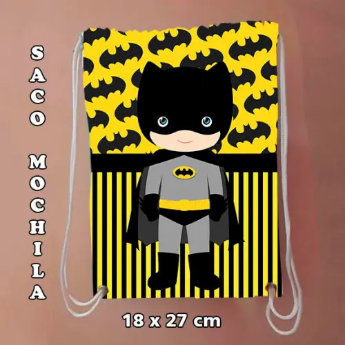 Mochila Sacolinha Mochilinha  sacochila Batman Cut