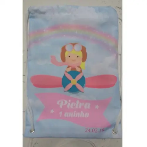 Mochilinha mochila sacolinha sacochila Aviadora 18x27cm