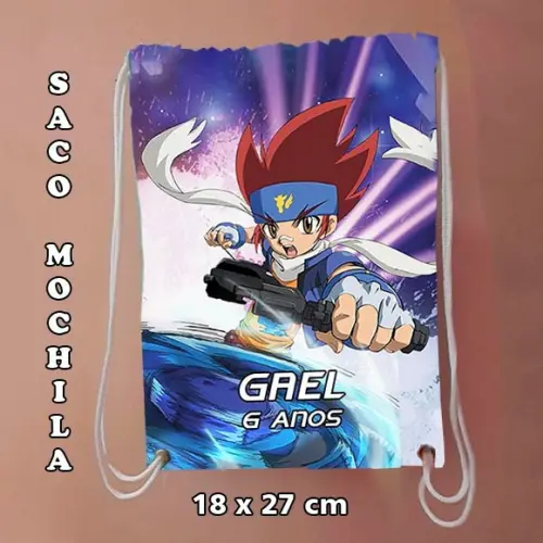 Mochilinha sacolinha sacochila mochila Beyblade 18x27cm
