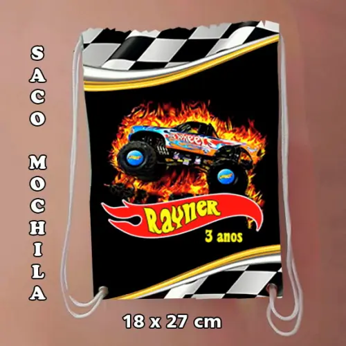 Mochilinha Mochila Sacochila sacolinha Hot Wheels 18x27cm